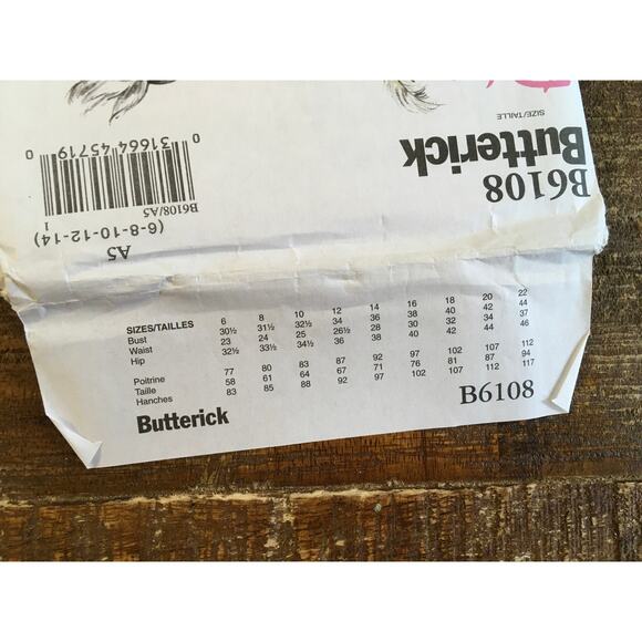 Butterick Sewing Pattern B6108 Retro Victorian Cosplay Jacket Skirt 6-14 UNCUT - Picture 3 of 3